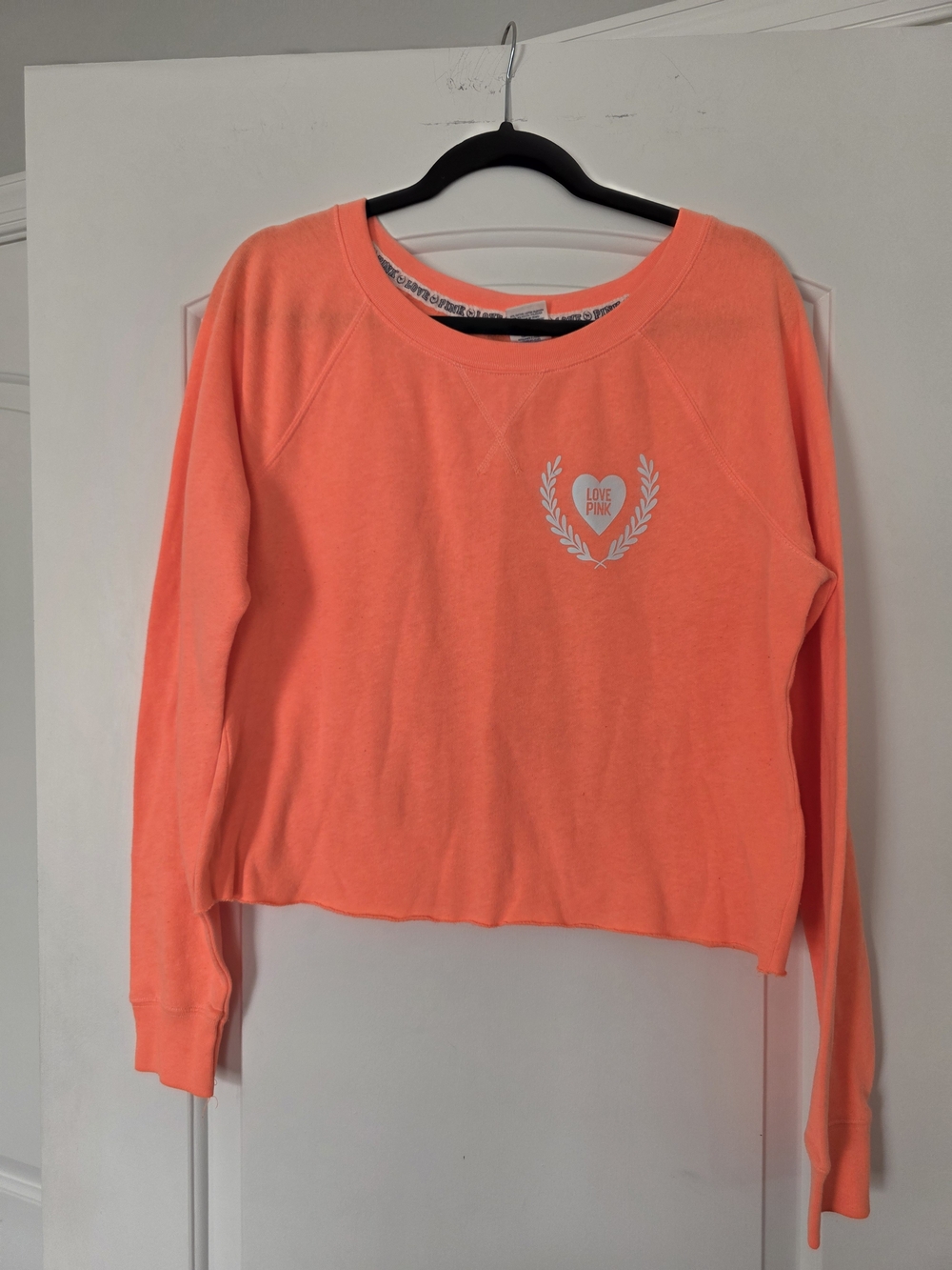 Victoria's Secret PINK Neon Coral Pullover Sweatshirt